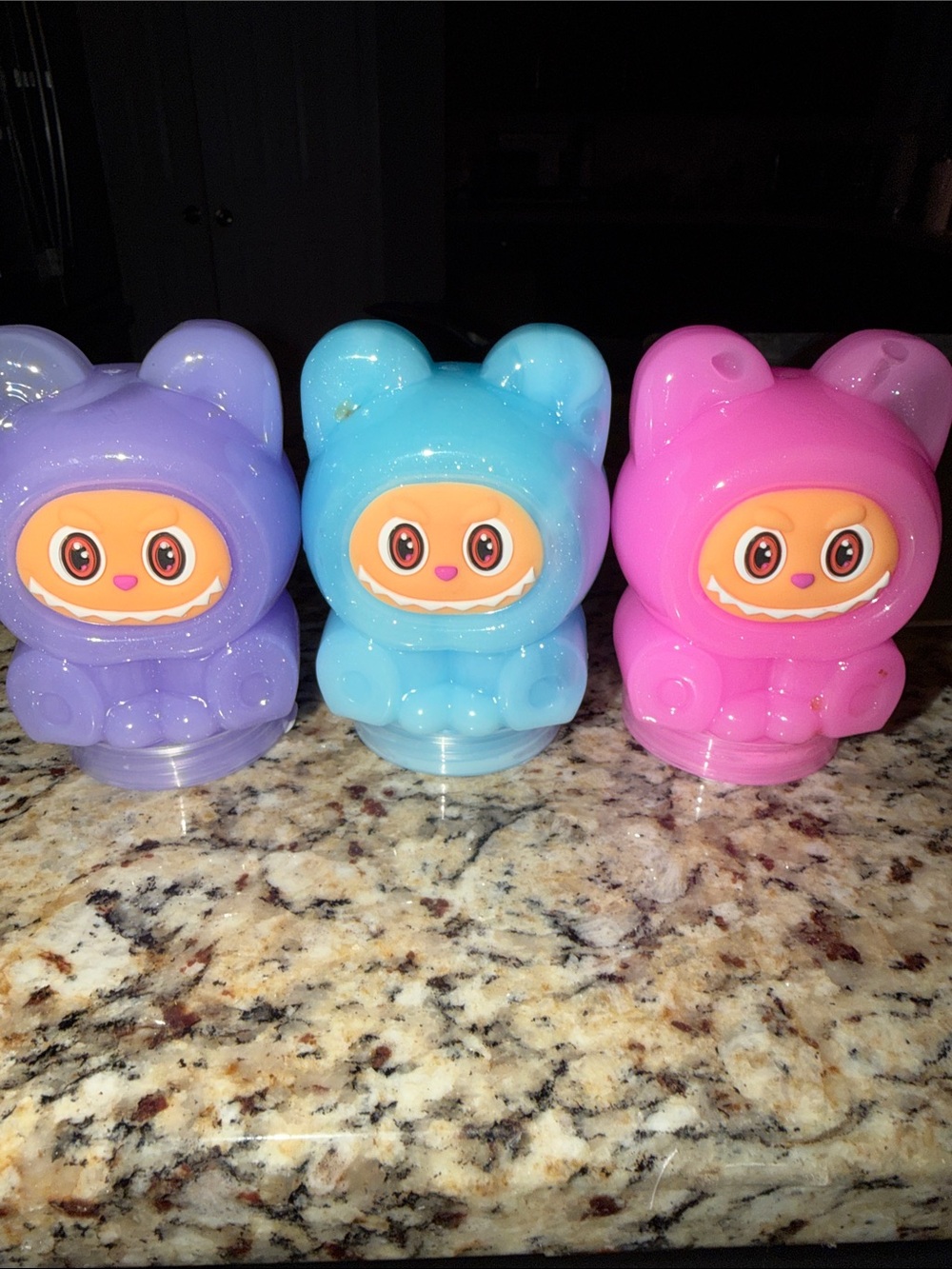 SLIME! Purple /Pink & Teal Glitter Monster Playful Character you get all 3